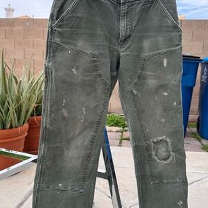 Carhartt Double Knee Carpenter Pant Distressed Moss 32x30